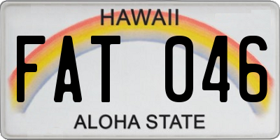 HI license plate FAT046
