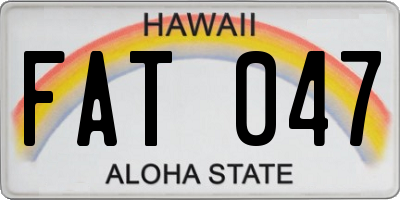 HI license plate FAT047