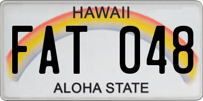 HI license plate FAT048