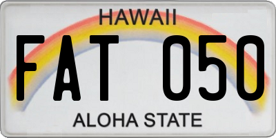 HI license plate FAT050