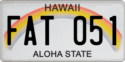 HI license plate FAT051