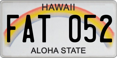 HI license plate FAT052