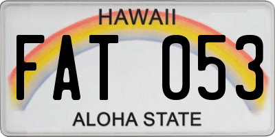 HI license plate FAT053