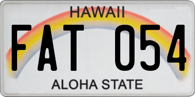 HI license plate FAT054