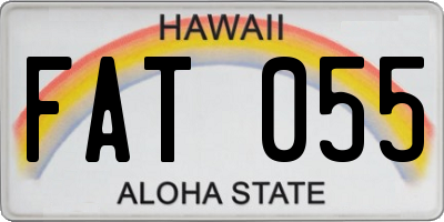 HI license plate FAT055