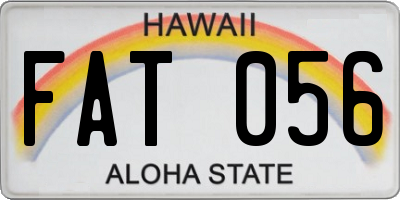 HI license plate FAT056