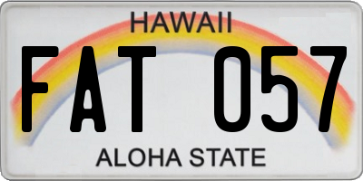 HI license plate FAT057