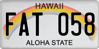 HI license plate FAT058