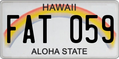 HI license plate FAT059