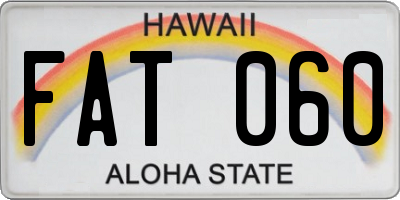 HI license plate FAT060