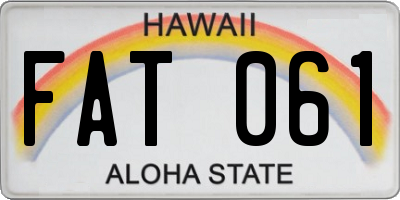 HI license plate FAT061