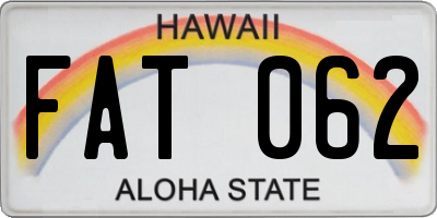 HI license plate FAT062
