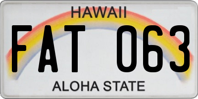 HI license plate FAT063