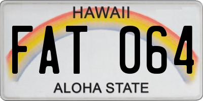 HI license plate FAT064