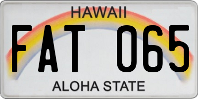 HI license plate FAT065