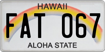 HI license plate FAT067