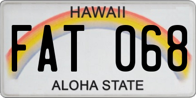 HI license plate FAT068