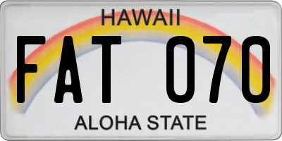 HI license plate FAT070