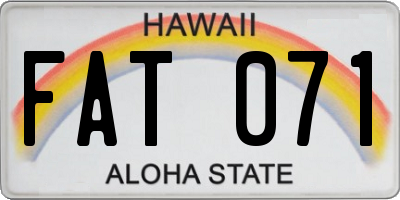 HI license plate FAT071