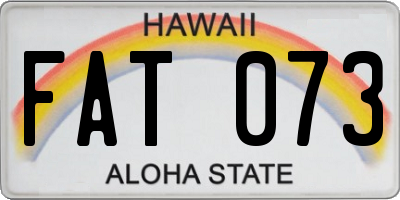 HI license plate FAT073