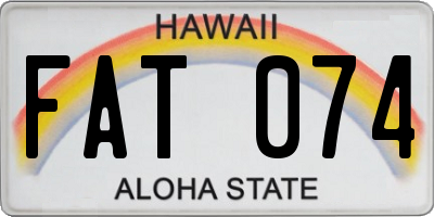 HI license plate FAT074