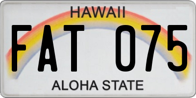 HI license plate FAT075
