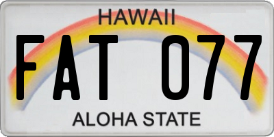HI license plate FAT077