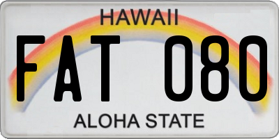 HI license plate FAT080
