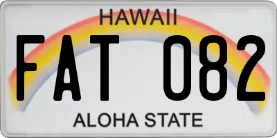 HI license plate FAT082
