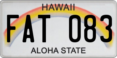 HI license plate FAT083