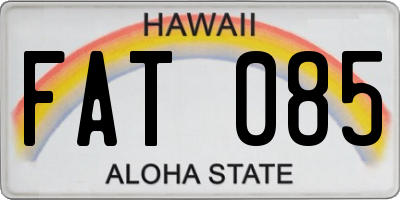 HI license plate FAT085