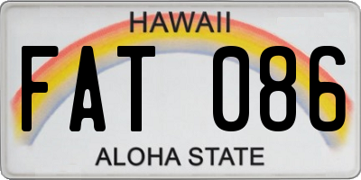 HI license plate FAT086