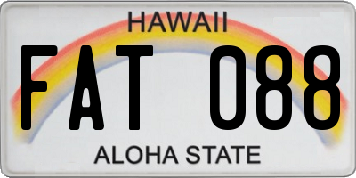 HI license plate FAT088