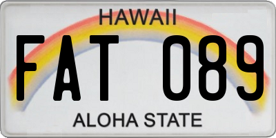 HI license plate FAT089