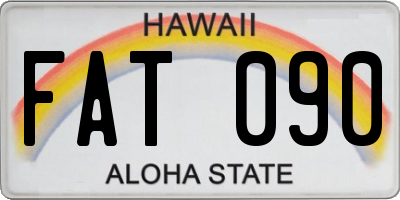 HI license plate FAT090