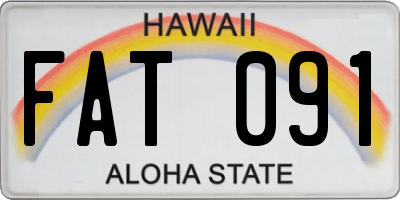 HI license plate FAT091