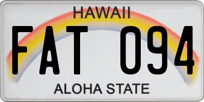 HI license plate FAT094