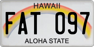 HI license plate FAT097