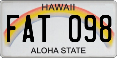 HI license plate FAT098