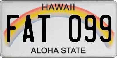 HI license plate FAT099