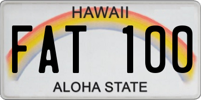 HI license plate FAT100