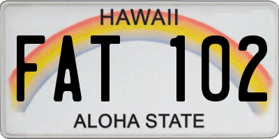 HI license plate FAT102