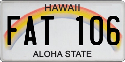 HI license plate FAT106
