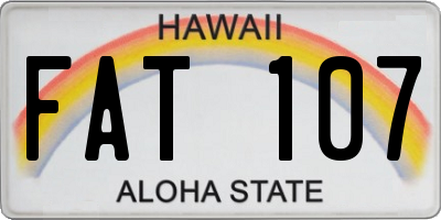 HI license plate FAT107