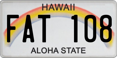 HI license plate FAT108