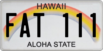 HI license plate FAT111