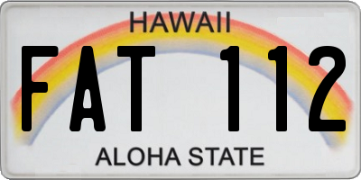 HI license plate FAT112