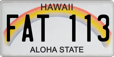 HI license plate FAT113