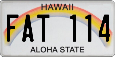 HI license plate FAT114