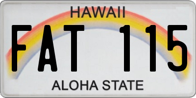 HI license plate FAT115